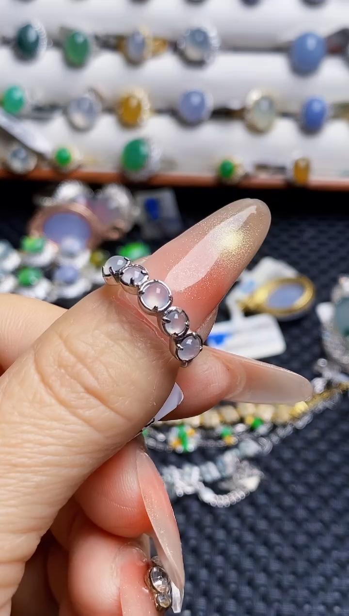 银S925镶嵌戒指翡翠7265