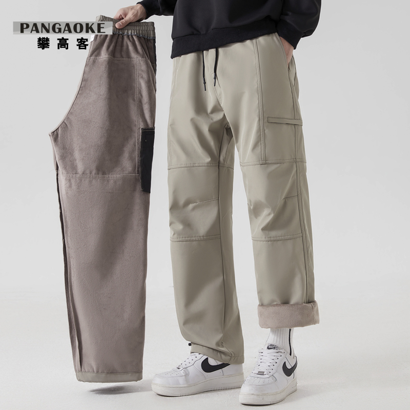 冲锋裤冬加厚加绒保暖防水户外休闲直筒宽松百搭男女休闲裤