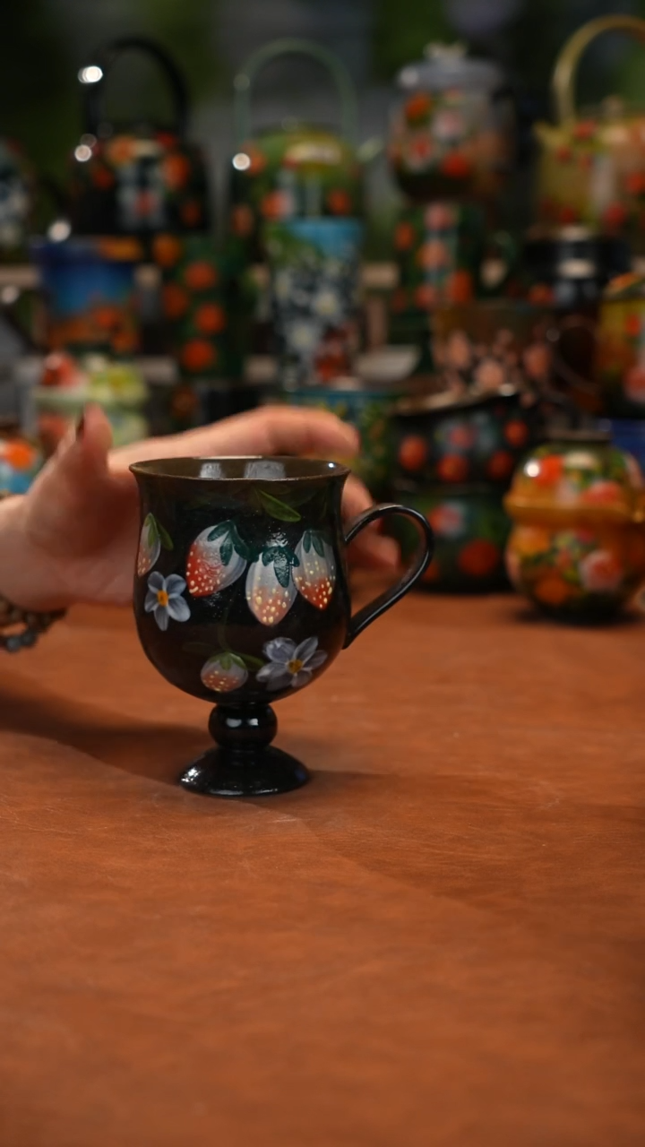 紫砂油画手绘釉下彩