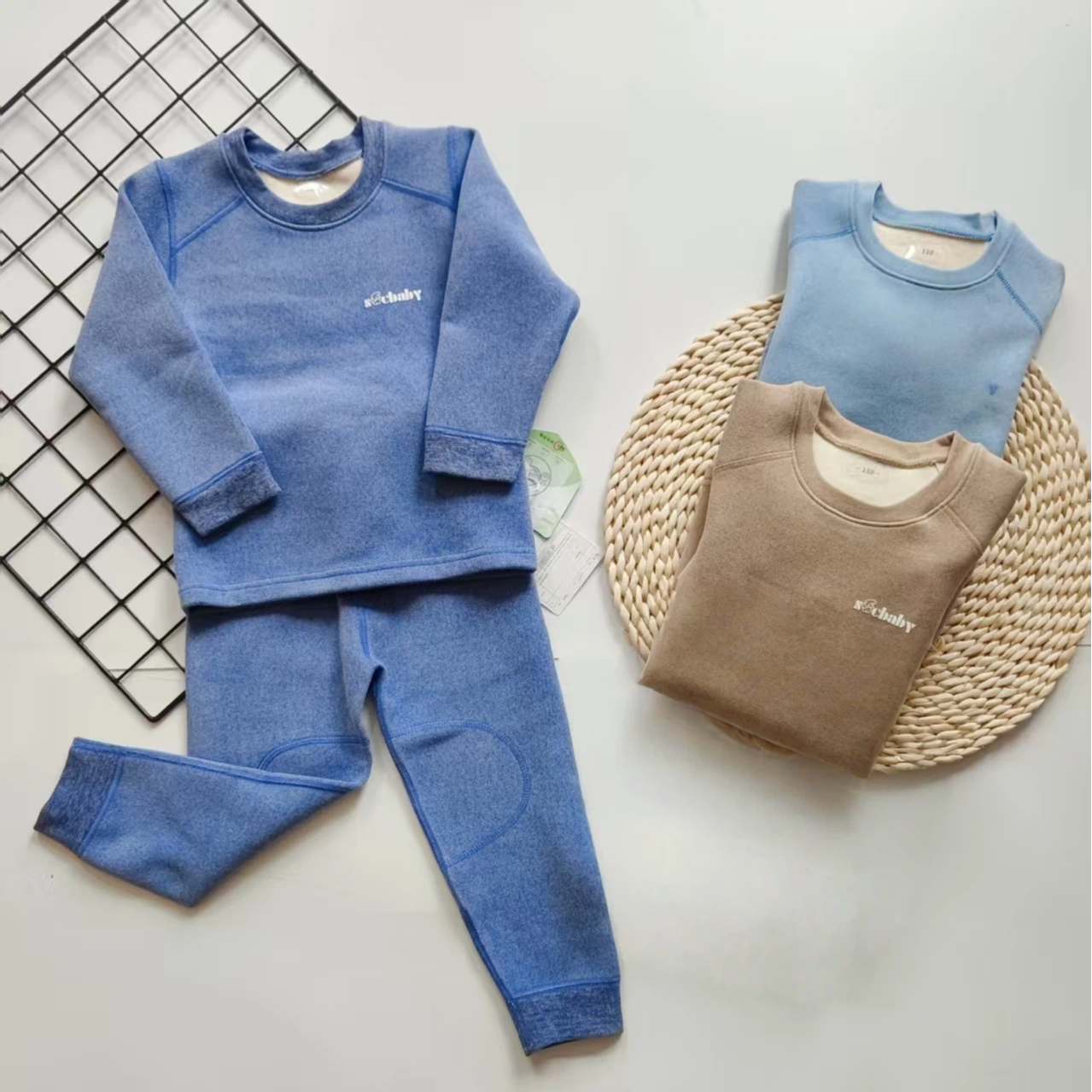 双辰【到手2套】冬季新款加厚儿童纯棉保暖内衣男女童款式保暖套装