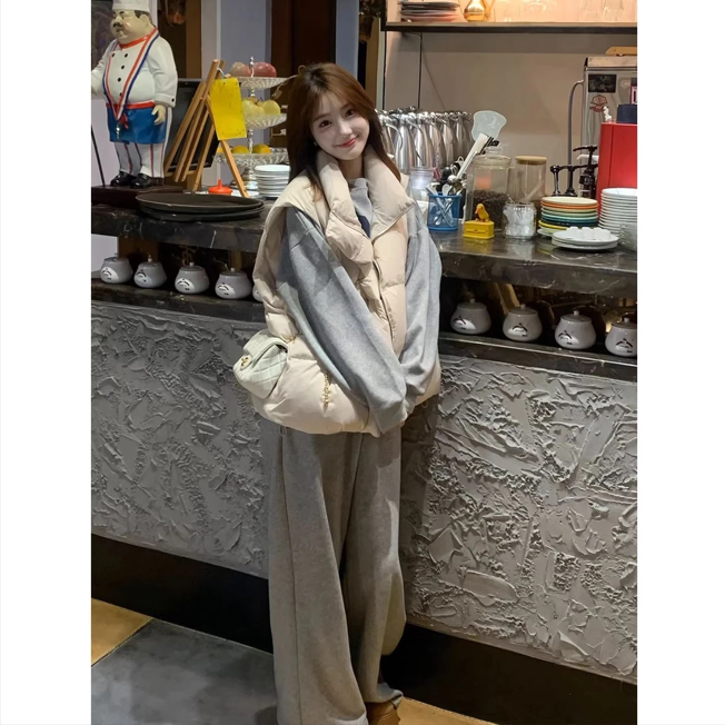 【9680】胖mm秋冬新款百搭简约无袖马夹背心宽松显瘦坎肩外穿上衣