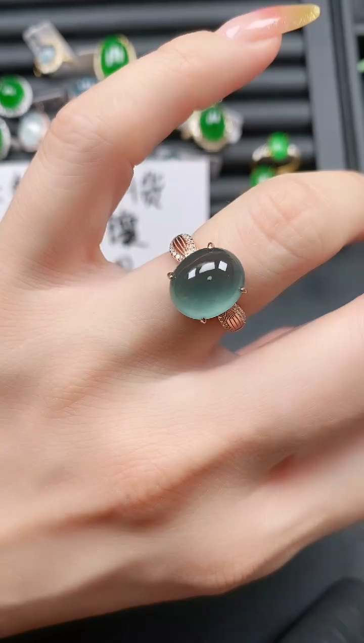 银S925镶嵌戒指翡翠11111