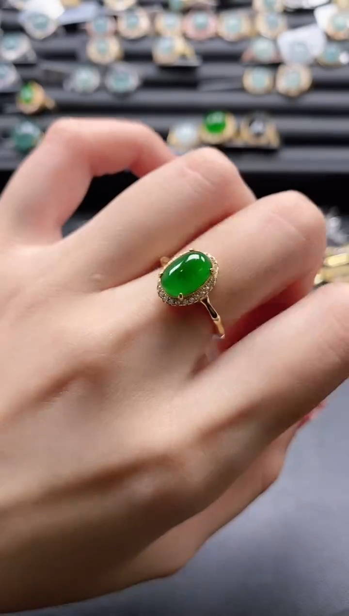 【闪购商品】翡翠戒指银S925镶嵌51511