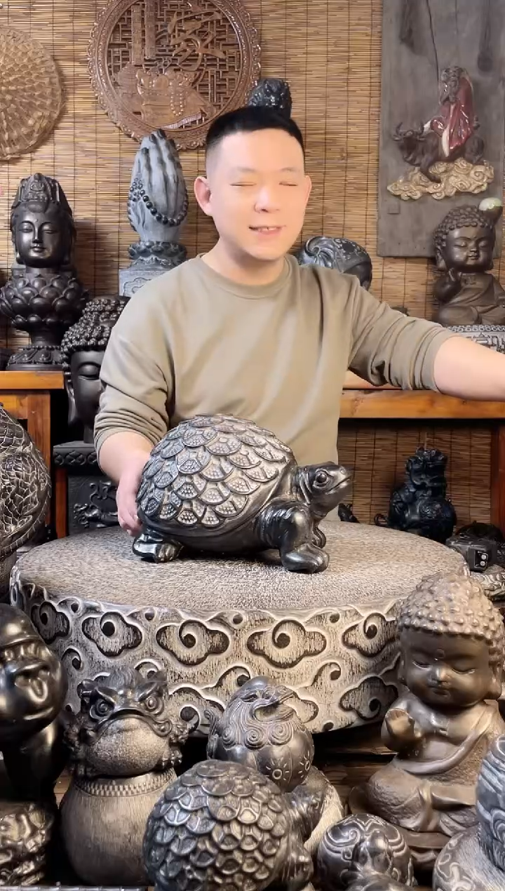 【闪购商品】30金钱龟天然青石雕刻