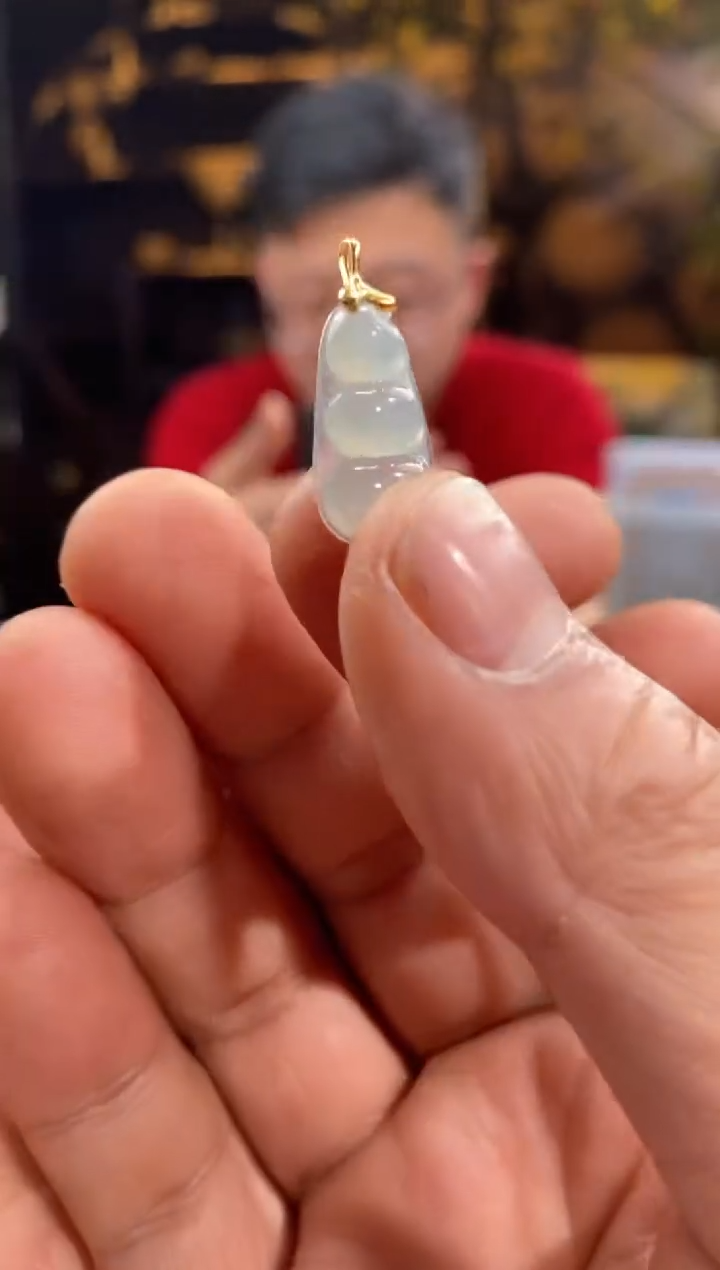 【闪购商品】翡翠吊坠(不含链)18K金镶嵌k00180-天然翡翠a货吊坠
