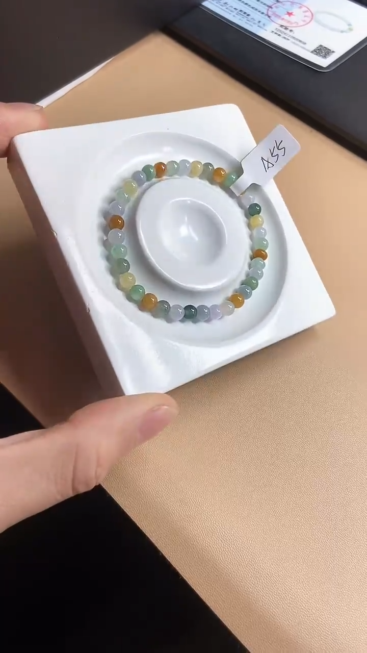 【闪购商品】翡翠手串未镶嵌天然翡翠A货手串A55