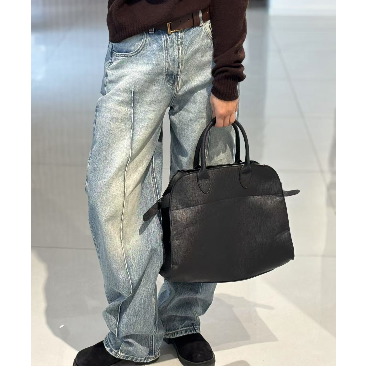 水洗休闲时尚薄款纯色锥形裤女士简约设计师长裤牛仔裤气质