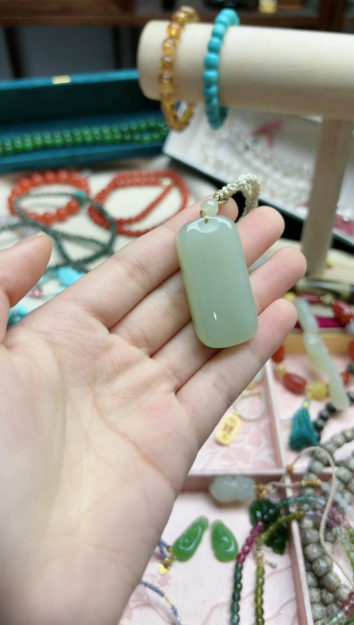 【闪购商品】和田玉吊坠未镶嵌和田玉晴水无事牌吊坠*1 TF