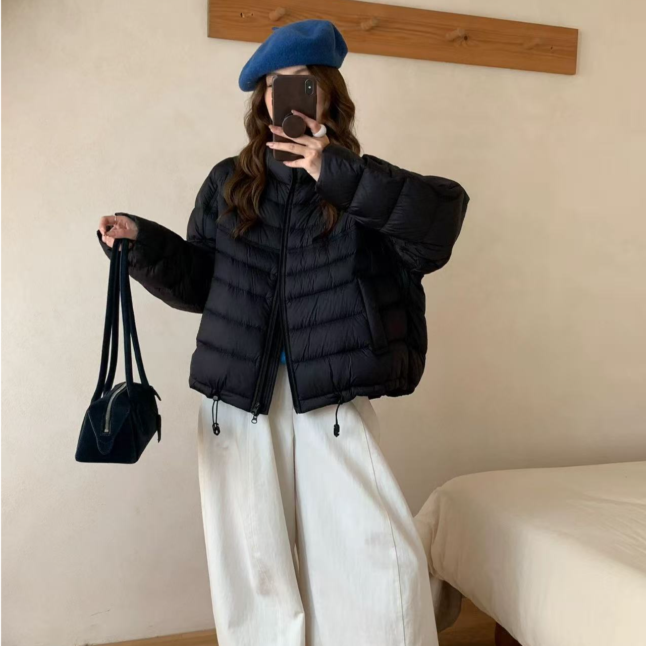 超轻超柔2025宽松立领超好看短款小个子90绒外套