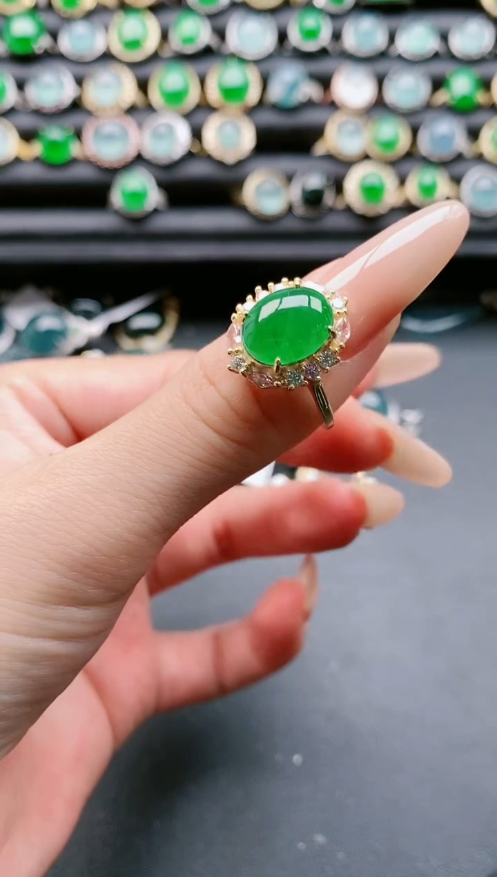 【闪购商品】翡翠戒指银S925镶嵌111111