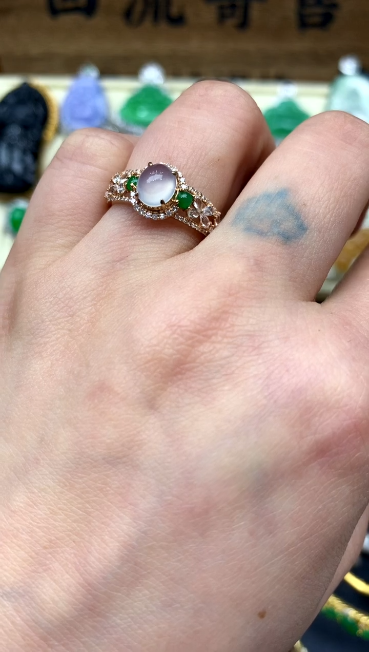 【闪购商品】翡翠戒指18K金镶嵌383-中国好珍宝