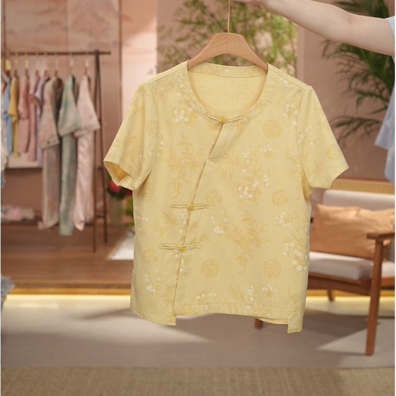《花好月圆-短袖》新中式刺绣国风时尚休闲透气短袖
