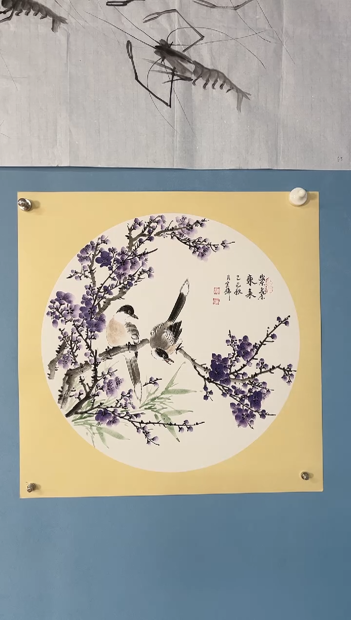 国画许宜锦花鸟梅花题材