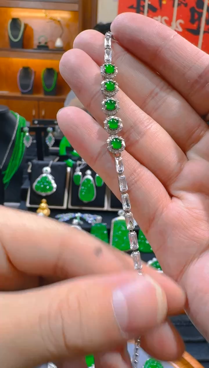 未镶嵌翡翠手链天然a货翡翠