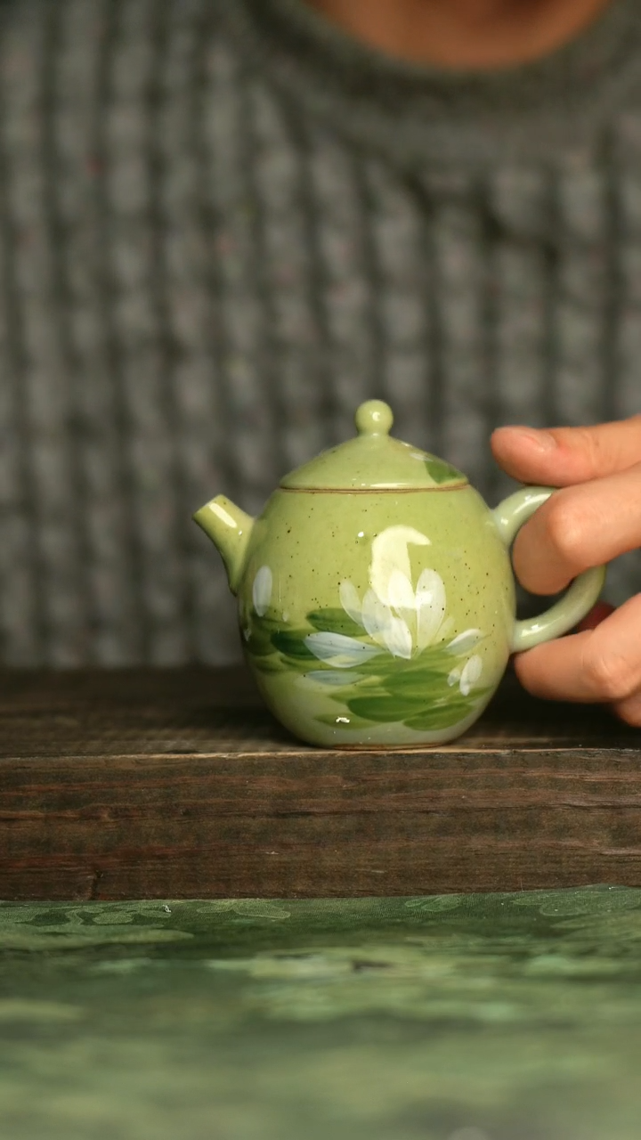 陶瓷青诗集手工手绘瓷器