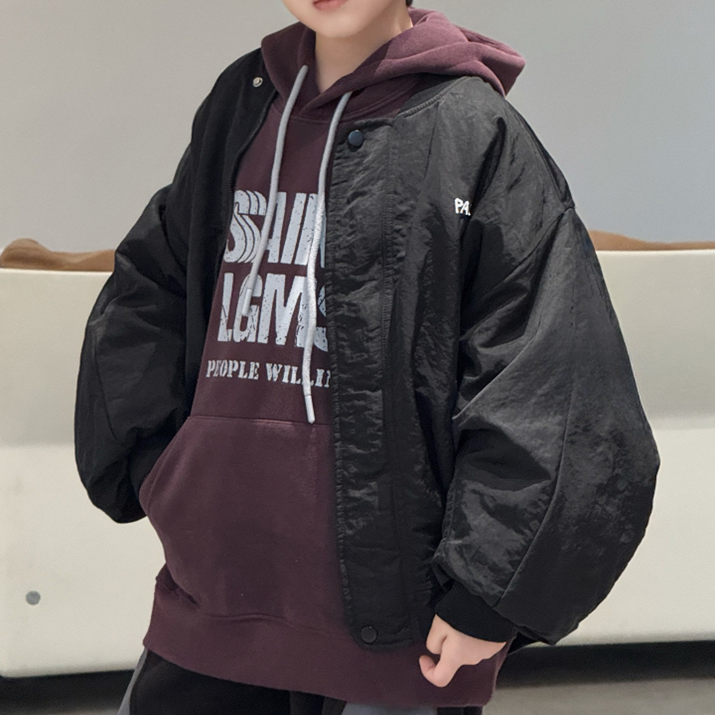儿童加绒卫衣春秋长袖休闲连帽宽松印花秋季秋冬