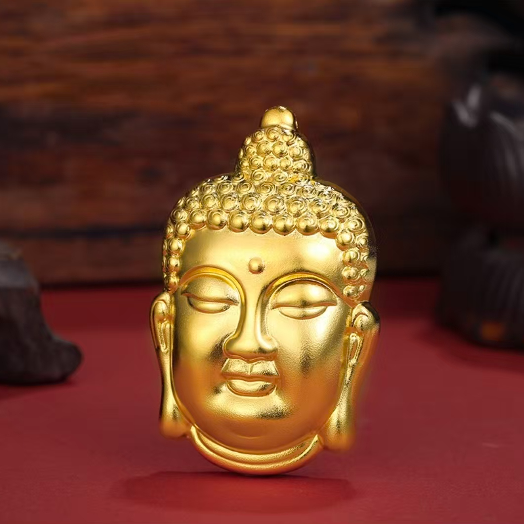 吊坠足银 佛头吊坠大气时尚百搭轻奢精美大佛头古法