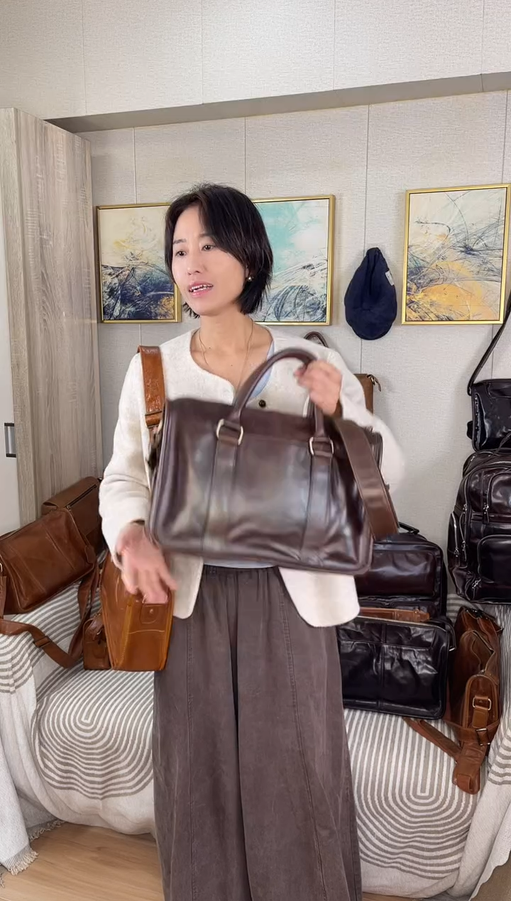 牛皮公文包咖色的