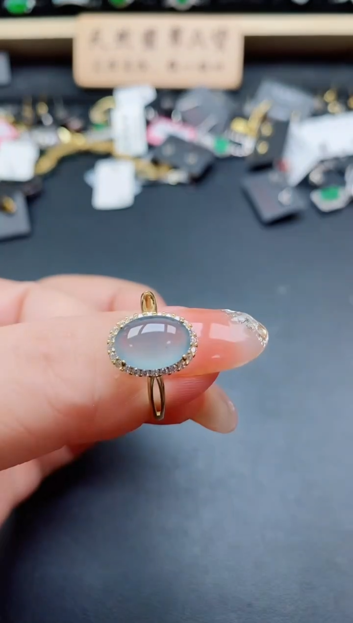 银S925镶嵌戒指翡翠1
