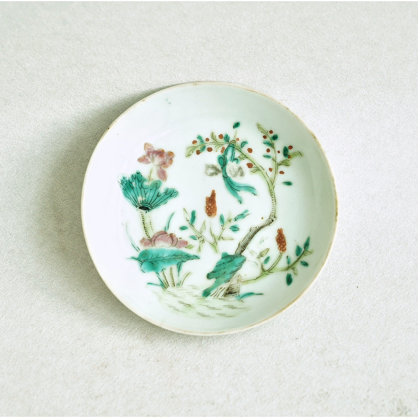 文华藏珍第382期拍品 1 清代 粉彩花卉纹盘