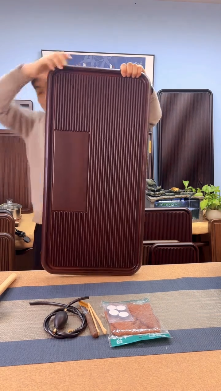 【闪购商品】凌龙红色款式茶盘80*40*4