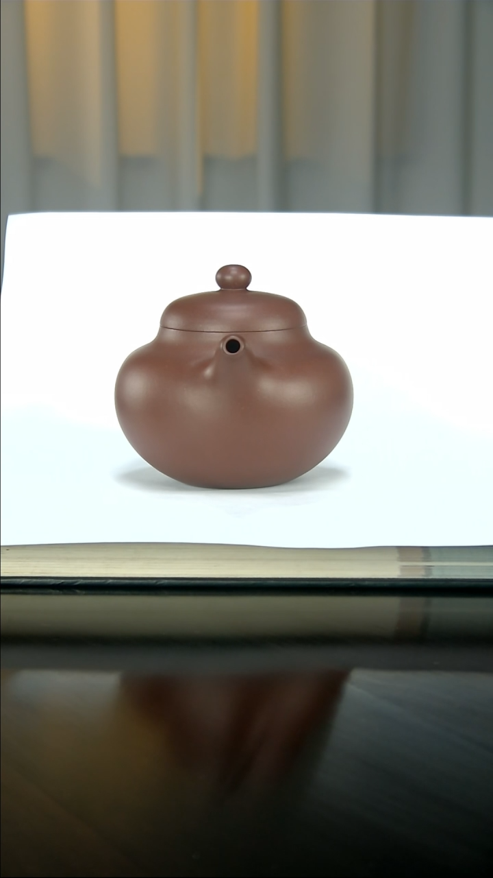 茶壶紫砂柿圆陆国庆全手工制高端紫砂