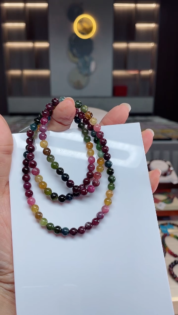 【闪购商品】碧玺三圈手串未镶嵌（多样性发一条）Q