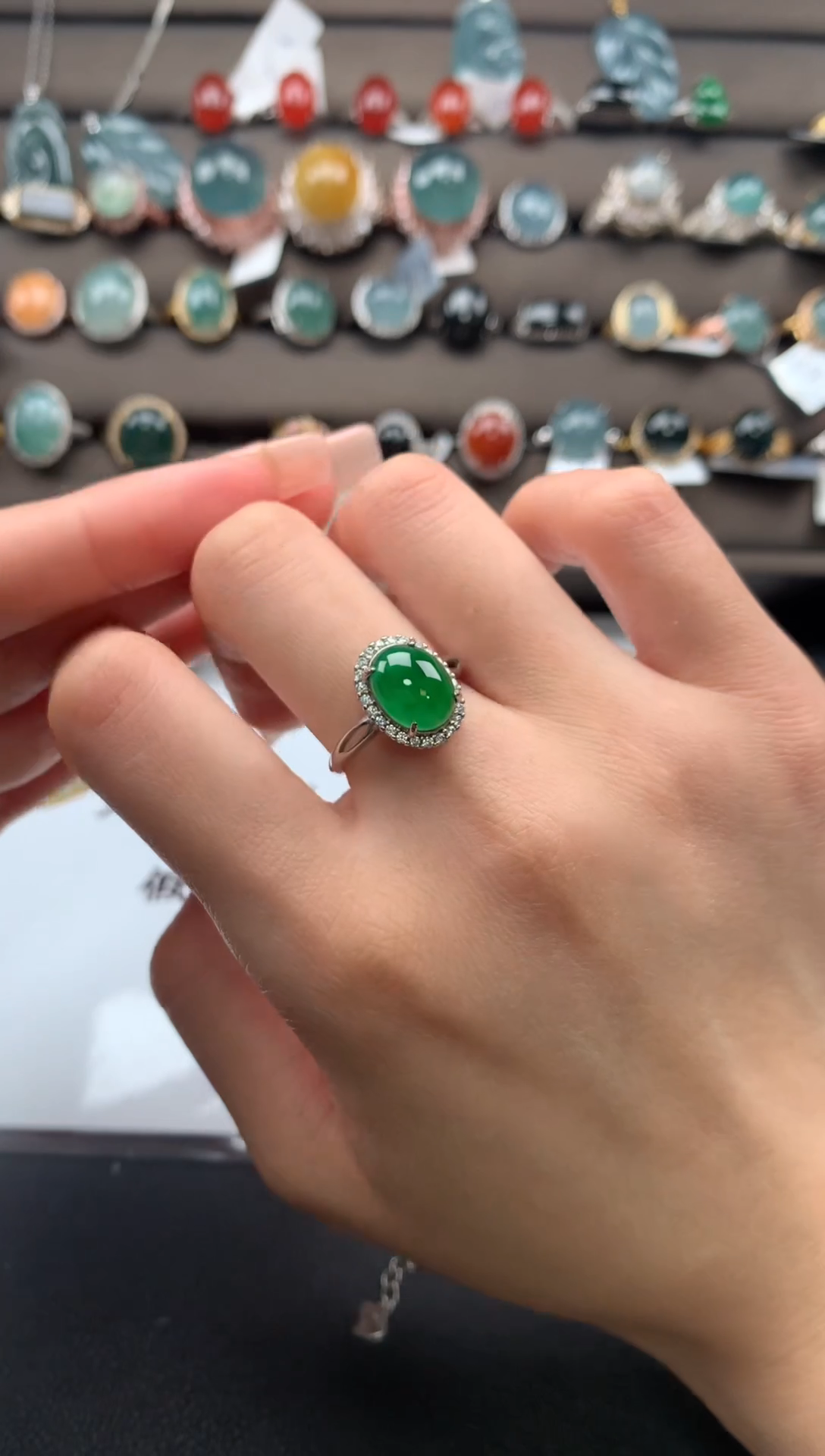 【闪购商品】翡翠戒指银S925镶嵌534543243