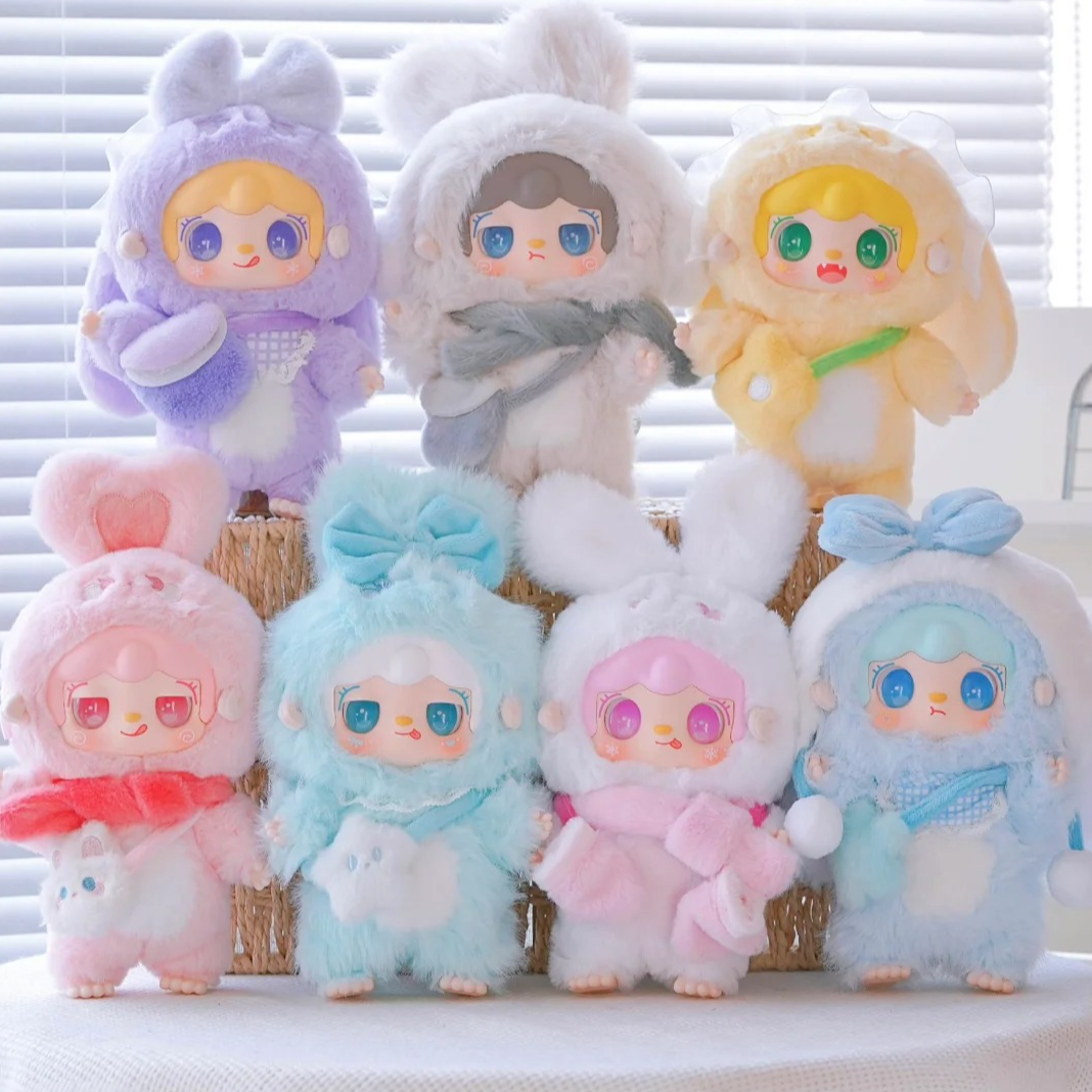 【拆盒】氧氧yooki温暖小兔系列毛绒搪胶盲盒