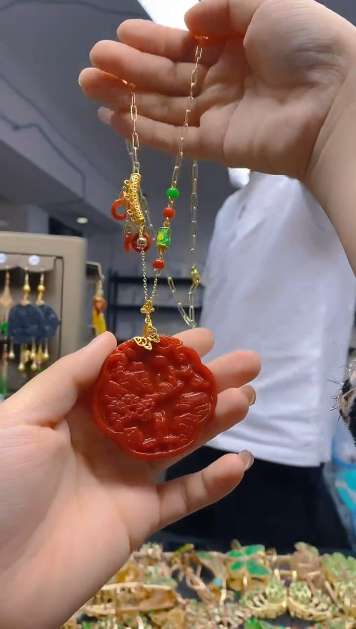 【闪购商品】翡翠耳饰合金086翡翠锁骨链