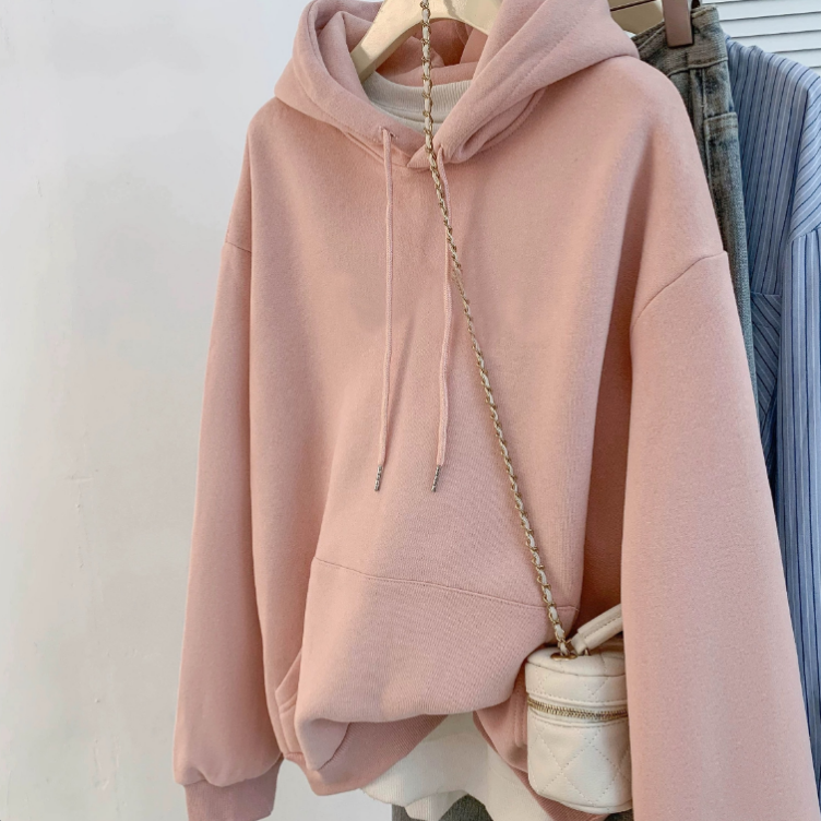 【D701-745】秋冬季新款圆领连帽奥粒绒卫衣男女宽松休闲上衣