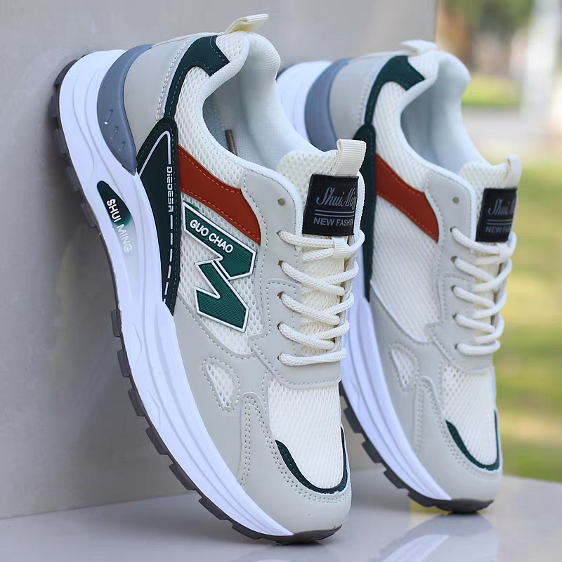 【 正品】夏季新款单网镂空透气老爹鞋百搭软底鞋子男防滑休闲男鞋