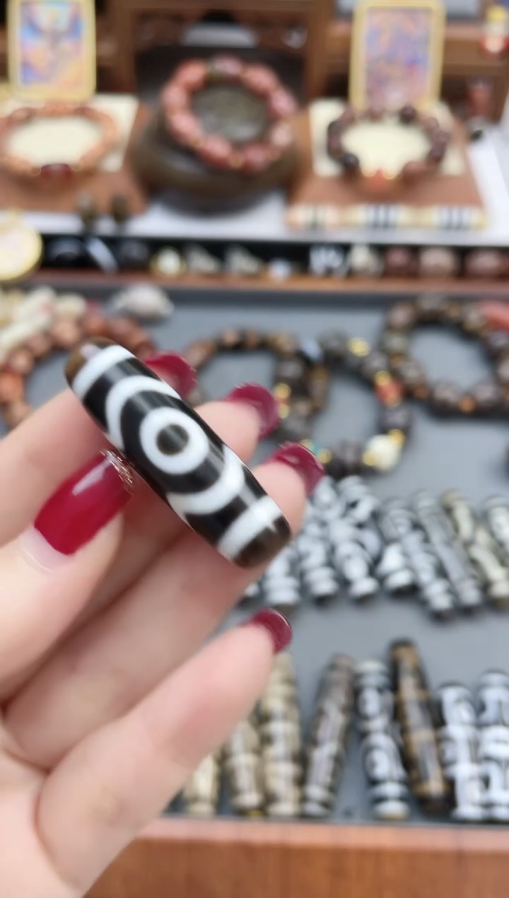 【闪购商品】玛瑙/玉髓珠珠未镶嵌黑白猫三