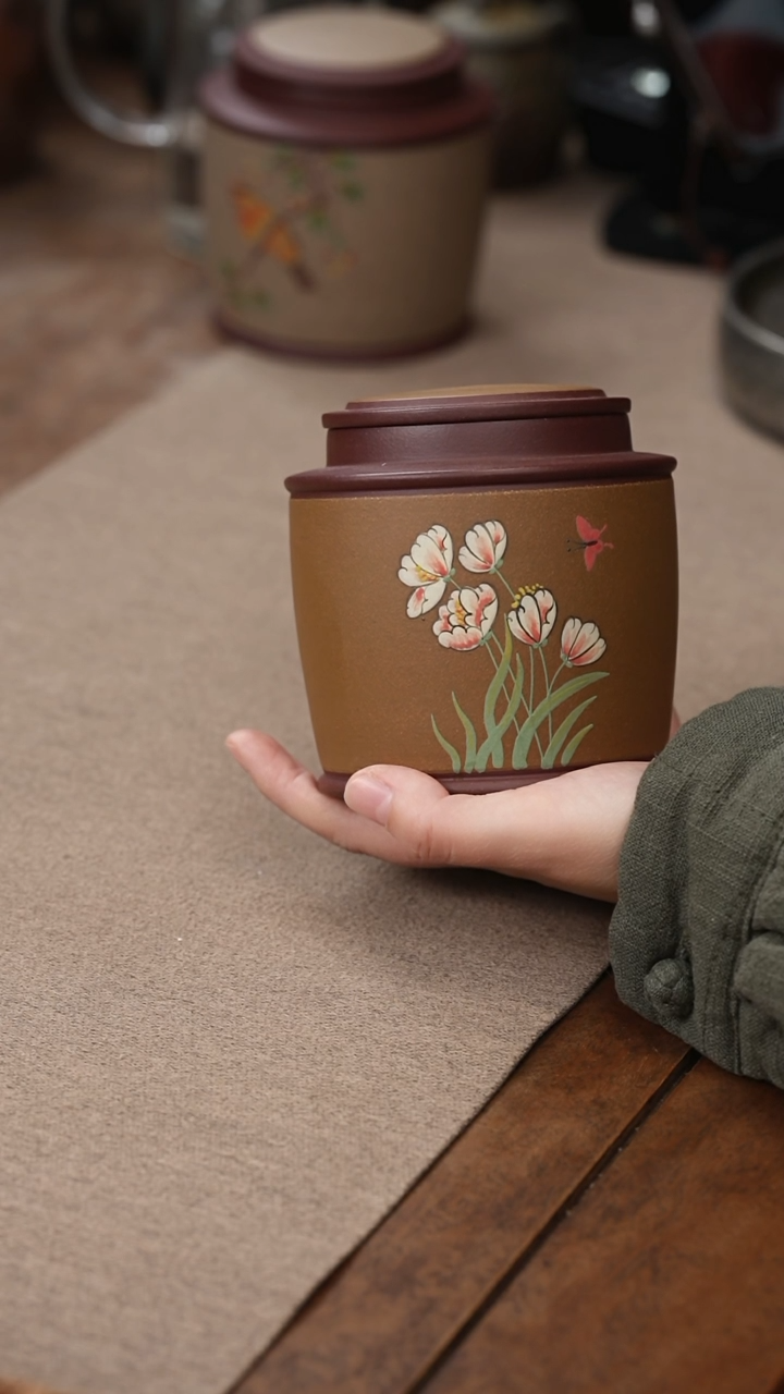 茶壶紫砂蝶恋花小罐