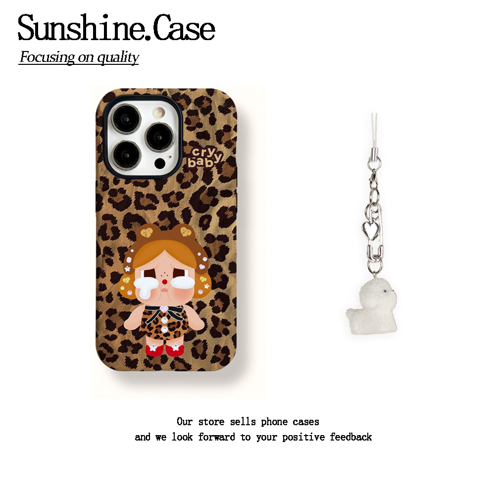 菲林二合一适用苹果华为vivo小米oppo手机壳豹纹哭娃17PROMAX