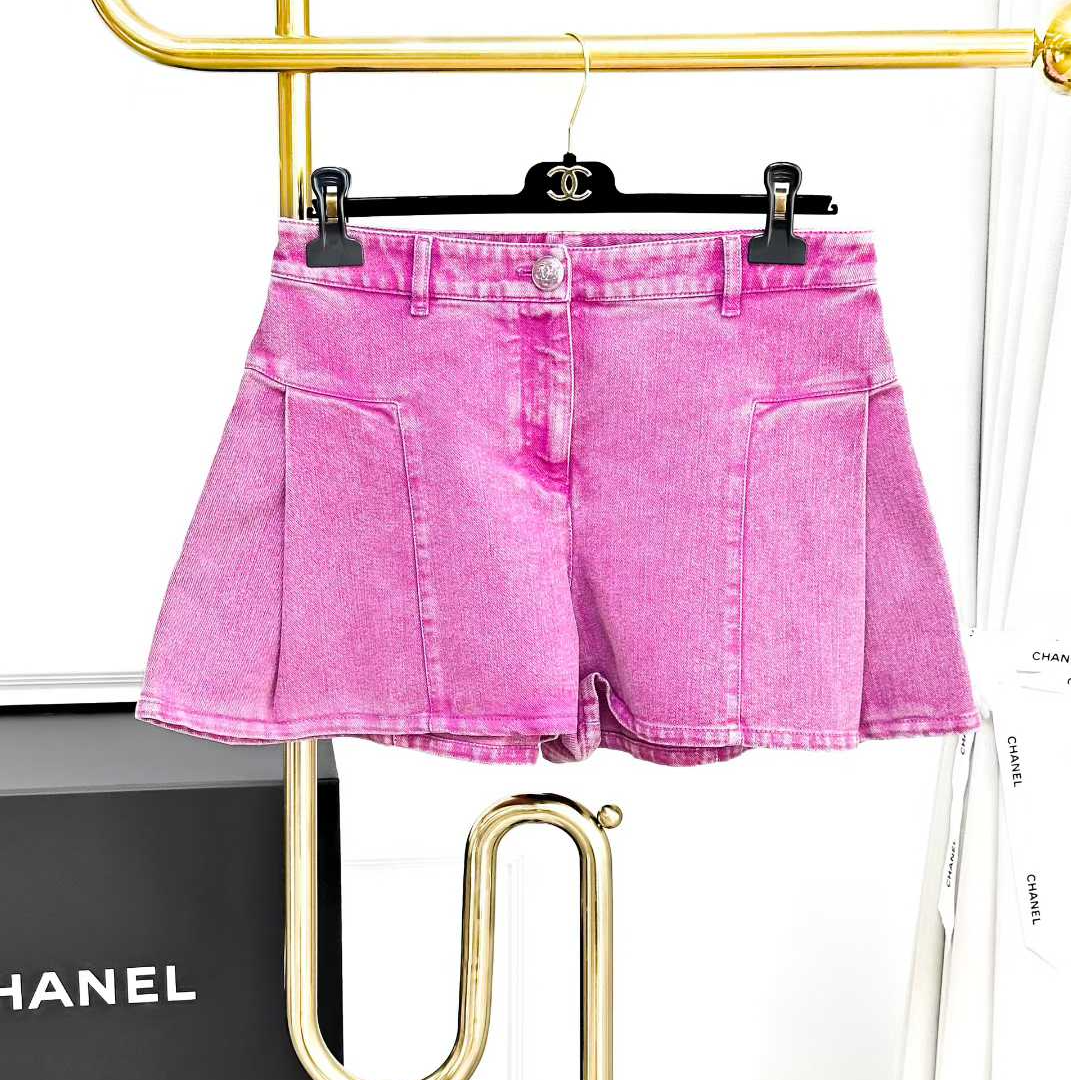 99新 Chanel/香奈儿 40码23C爆款粉紫色双C短裤