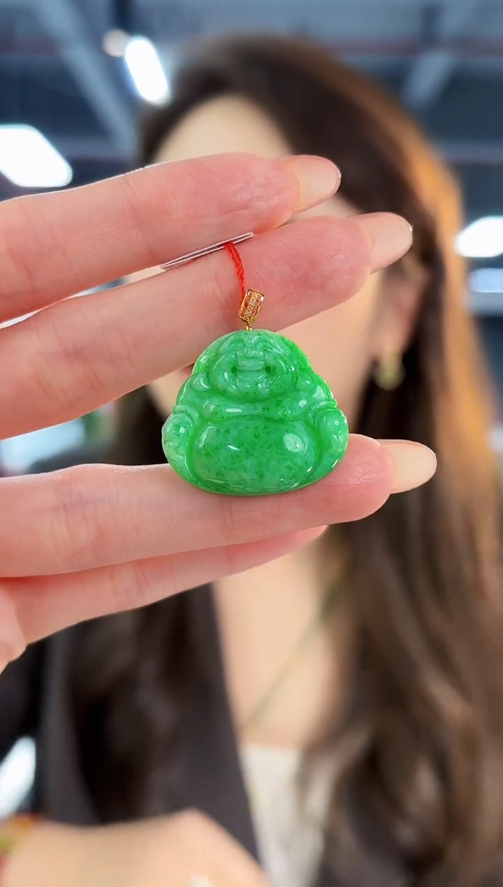 【闪购商品】翡翠颈饰18K金镶嵌缅料A货/支持复检/一件