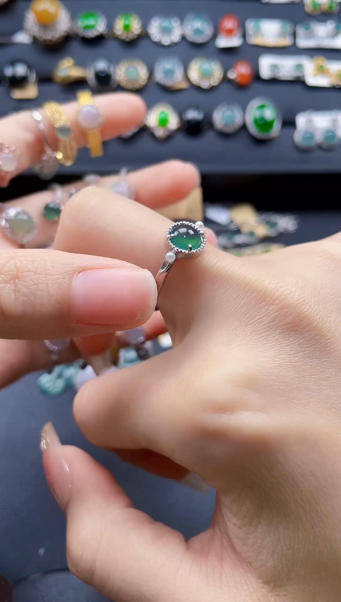 【闪购商品】翡翠戒指银S925镶嵌3465436