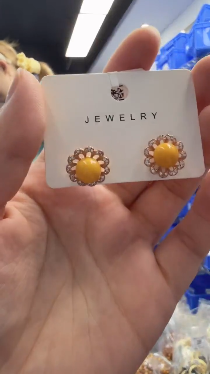 未镶嵌琥珀耳饰89秒拍号假一罚十