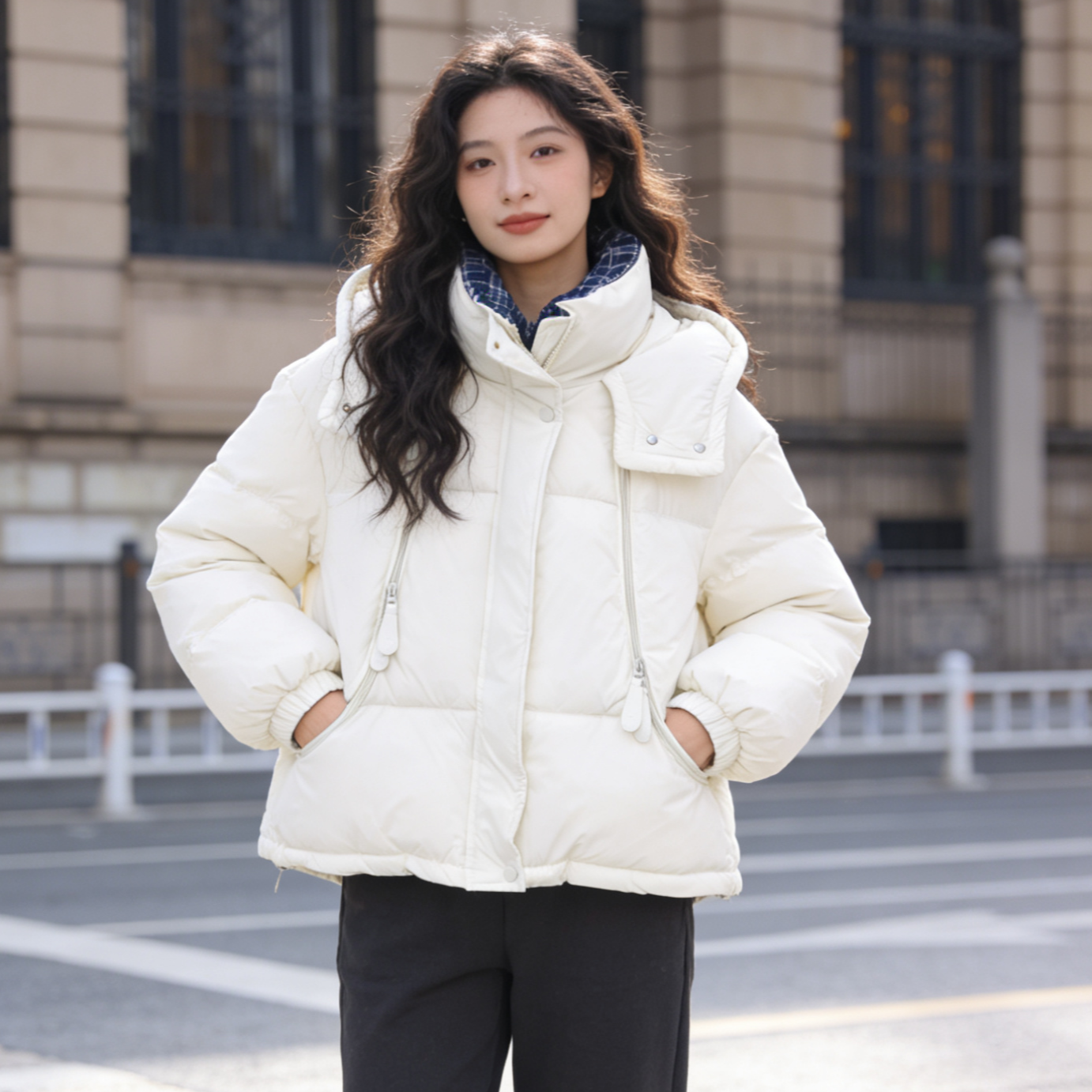 外套短款宽松加厚韩版立领冬季面包服7616