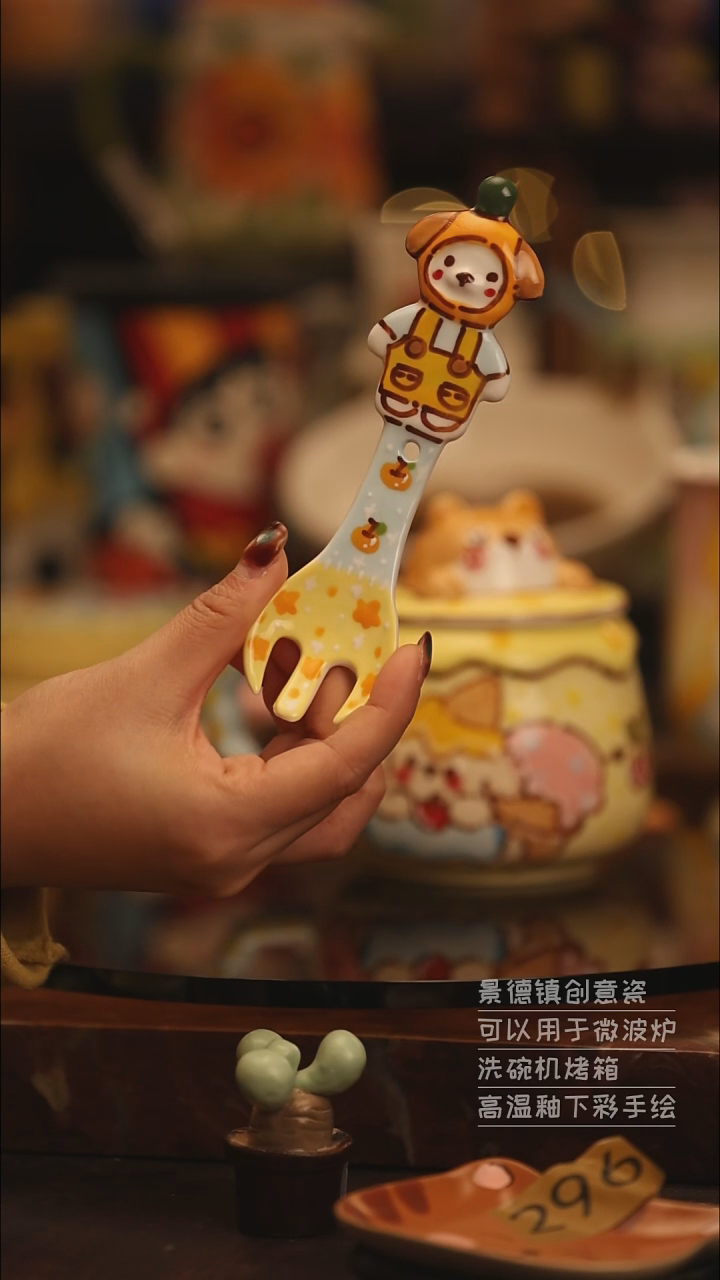 陶瓷景德镇可爱陶瓷釉下彩绘设计师款