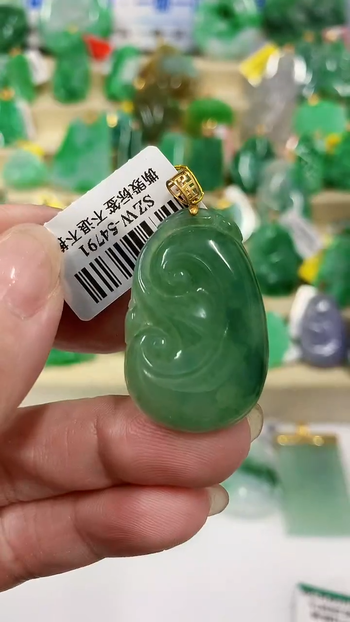 【闪购商品】翡翠吊坠(不含链)18K金镶嵌挂件