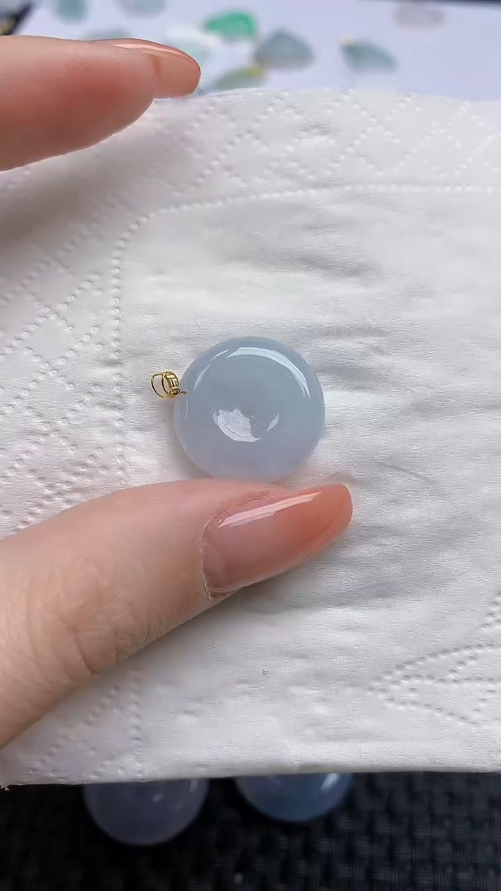 【闪购商品】翡翠颈饰18K金镶嵌天然翡翠A货