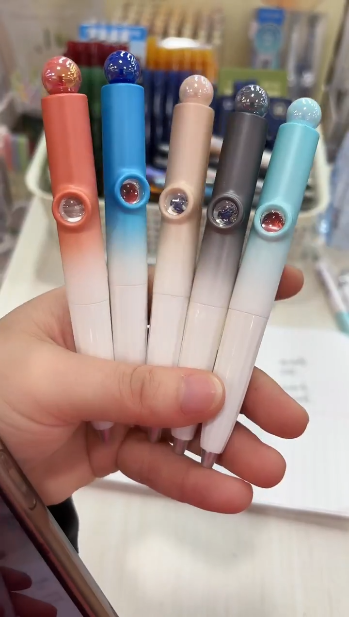 禾硕HS-754按动中性笔0.5(黑色)速干--5支（5个笔杆）