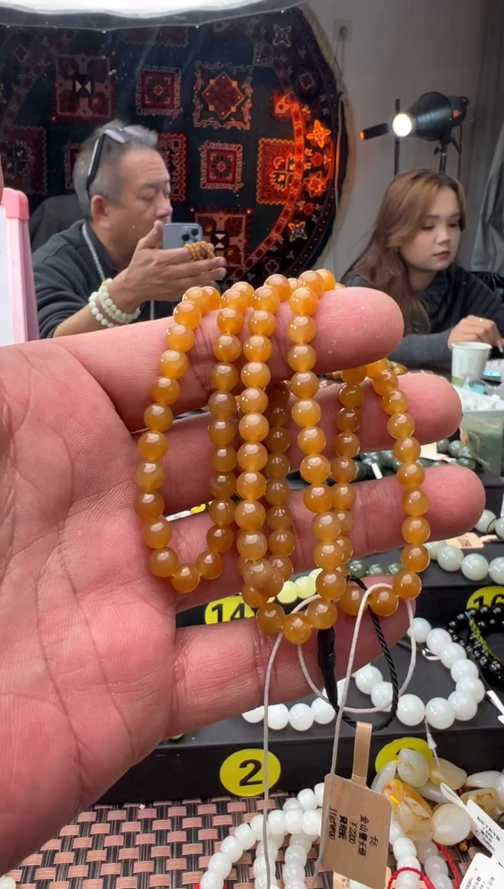 未镶嵌手链和田玉且末料金山糖项链卡6