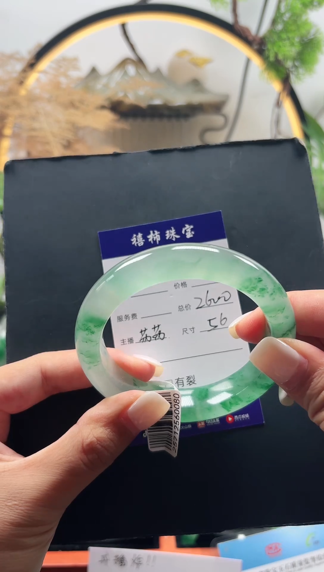 石英质玉（非洲翠）手镯未镶嵌蓝* 蓝鹊56