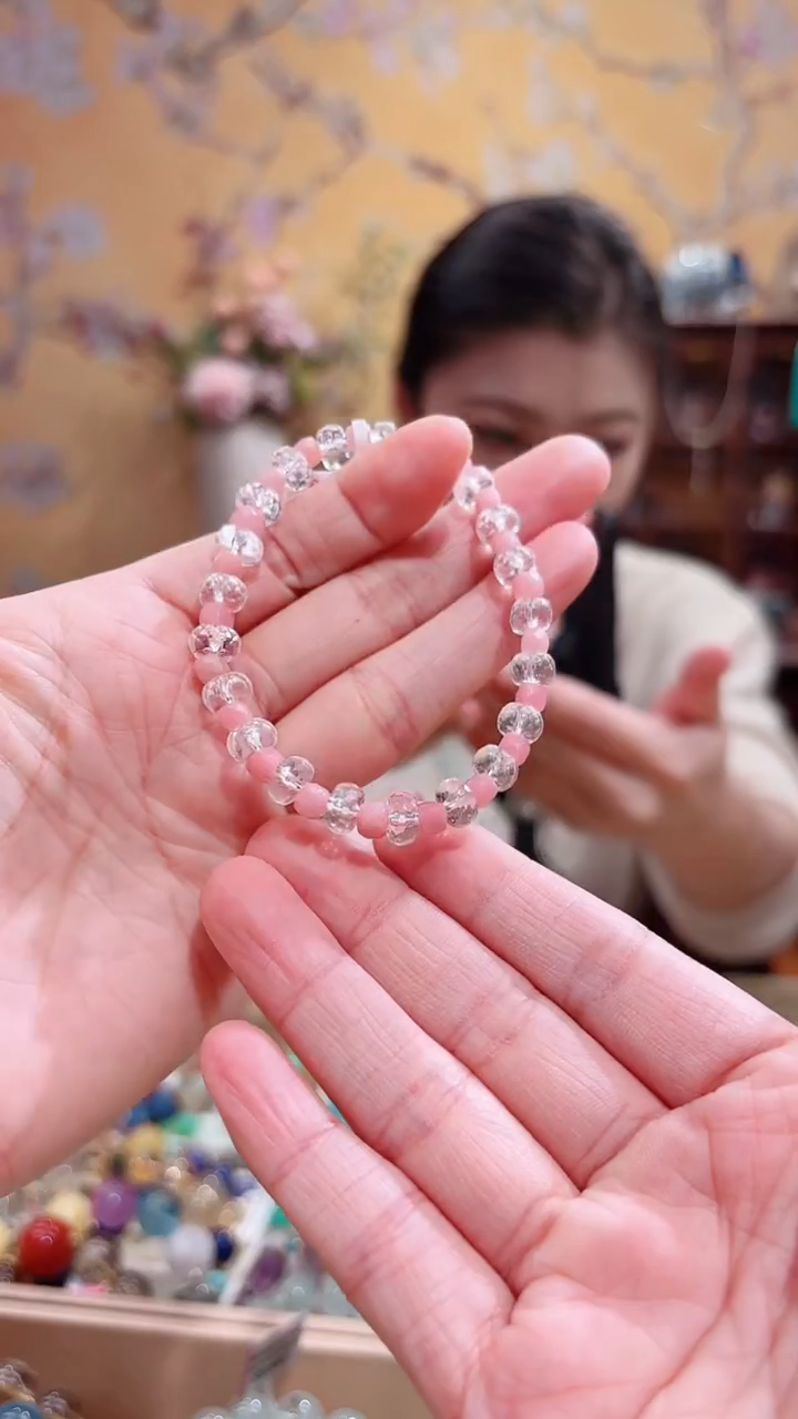 未镶嵌手链水晶水晶粉澳宝设计款