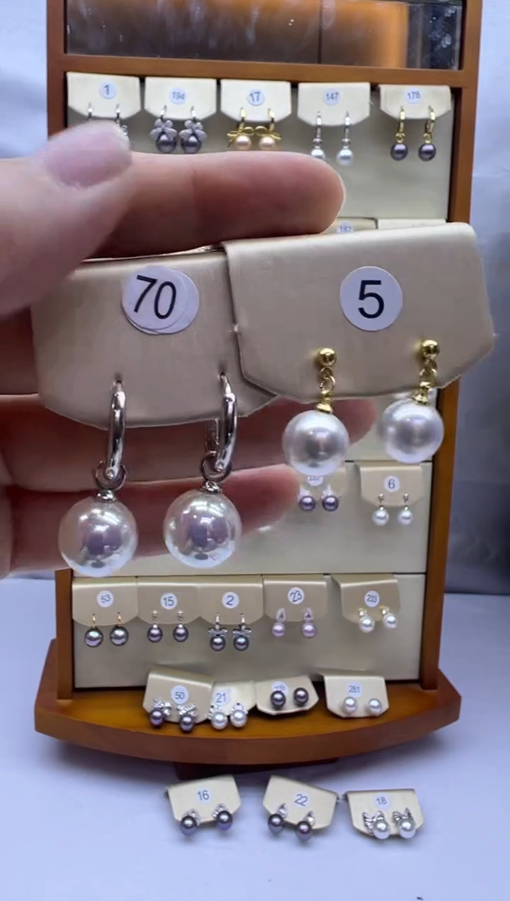 未镶嵌耳饰淡水珍珠70+5