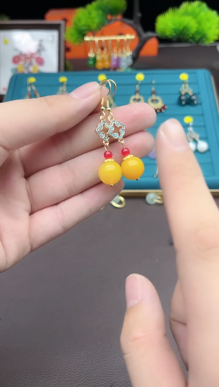 【闪购商品】玛瑙/玉髓耳钉银S925镶嵌234000