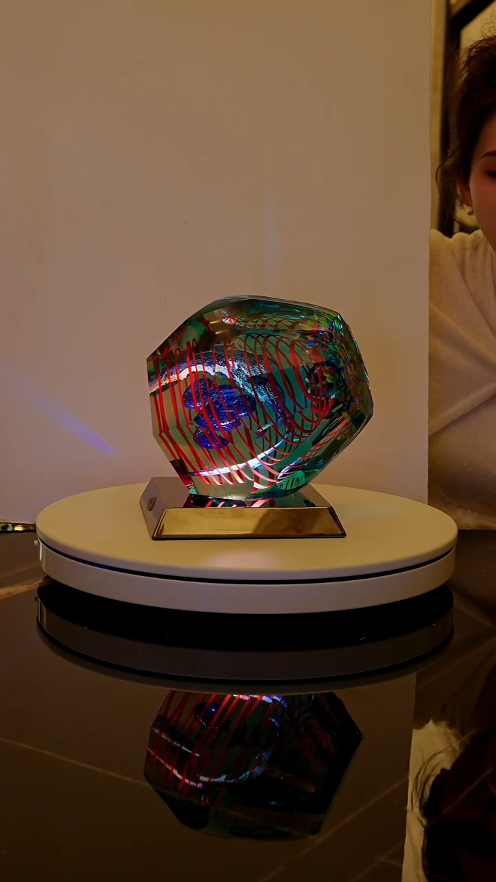 摆件YB00078蓝色星辰艺术摆件+AJ1619029灯底座黑色